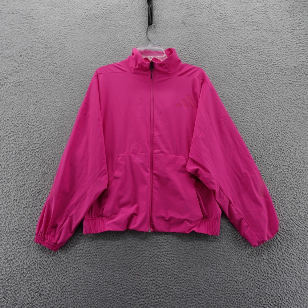 Adidas ZNE Woven Track Jacket M Pink Womens UPF50‎ Athletic Sportswear NEW $110